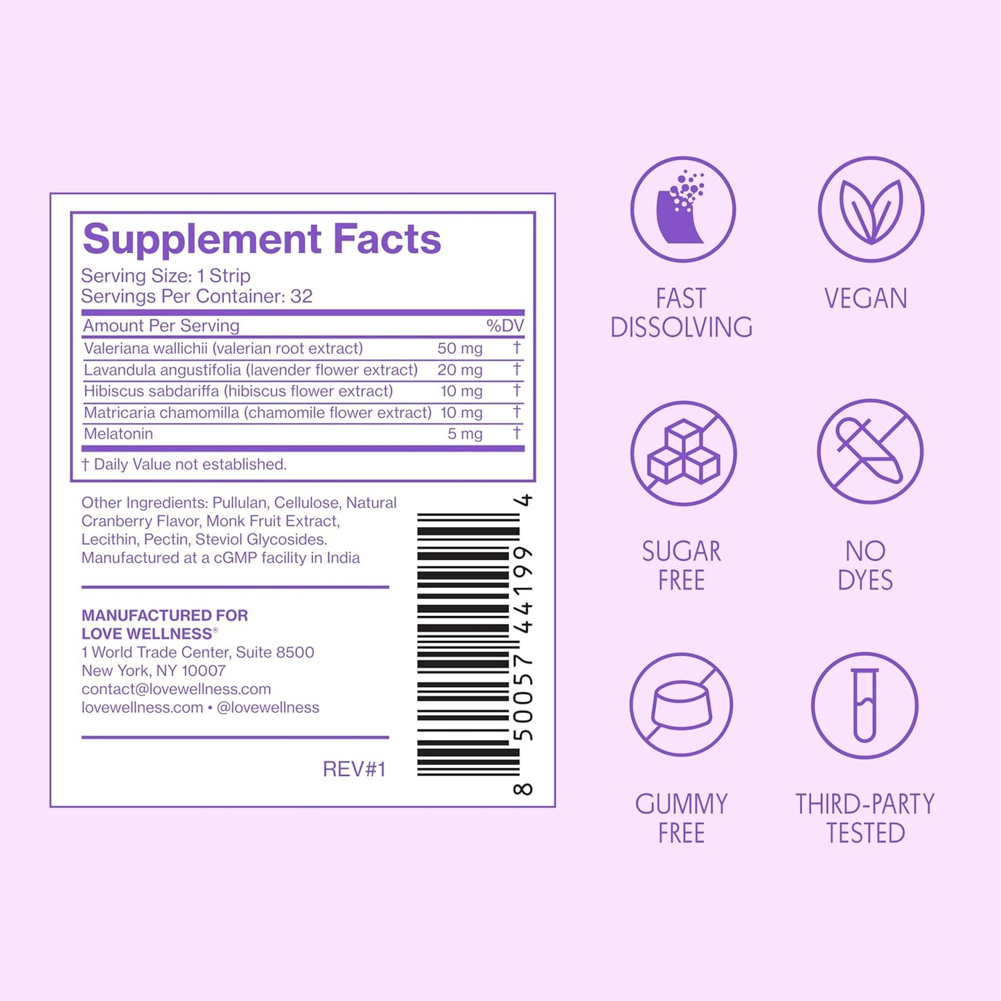 Love Wellness Sleep Quick Melt Strips