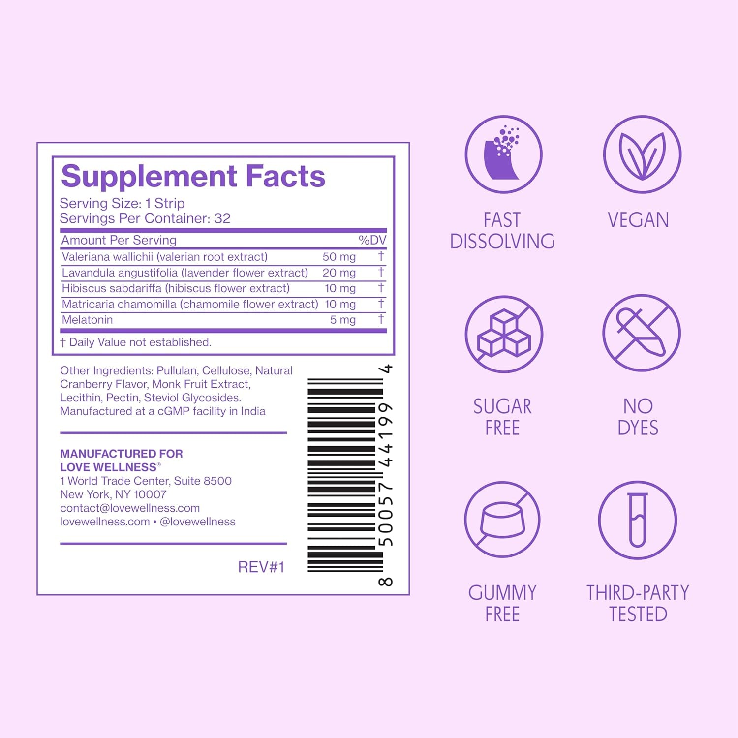 Love Wellness Sleep Quick Melt Strips