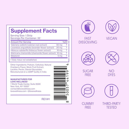 Love Wellness Sleep Quick Melt Strips