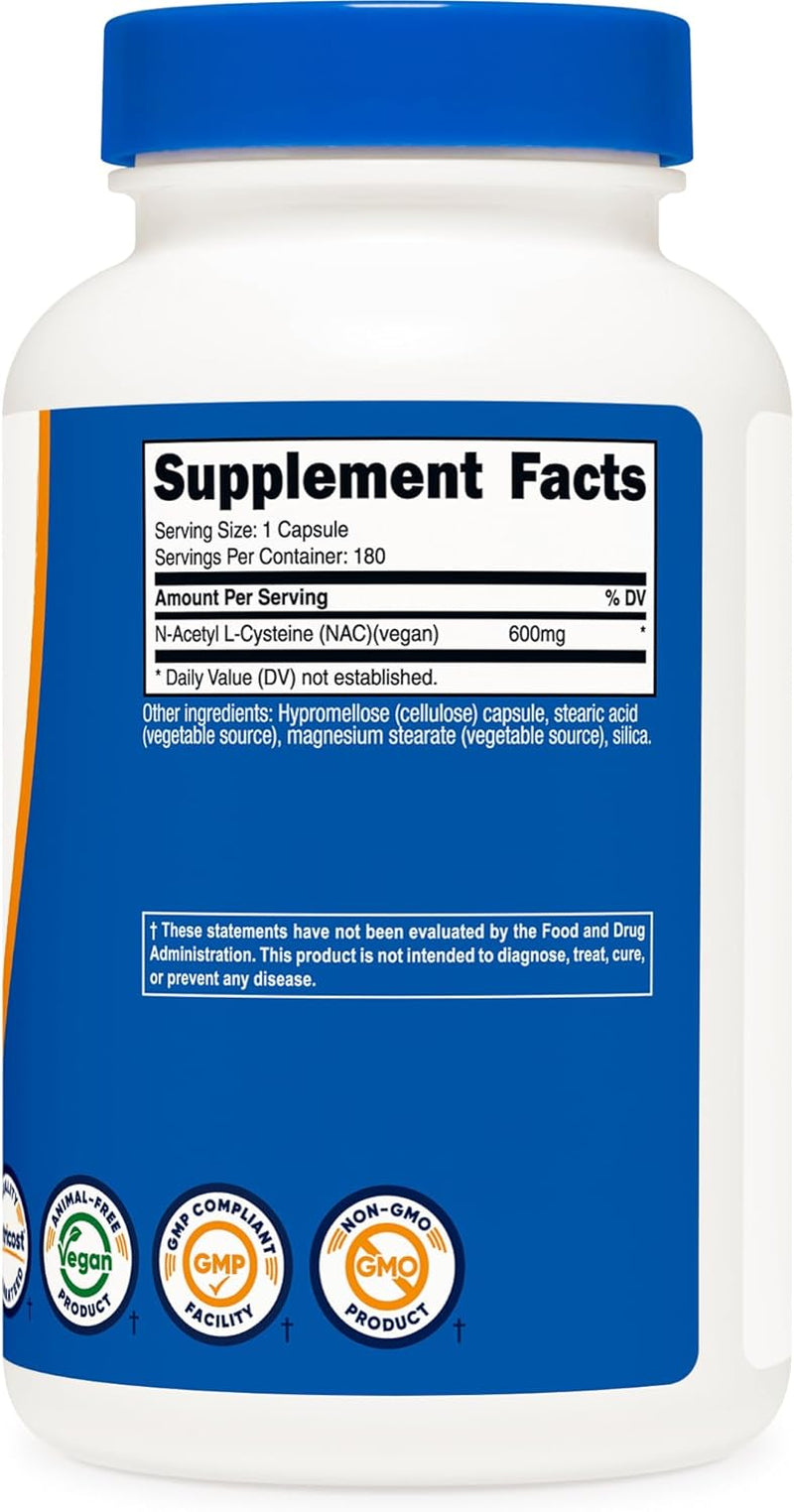 Premium NAC 600mg – 180 Vegan Capsules
