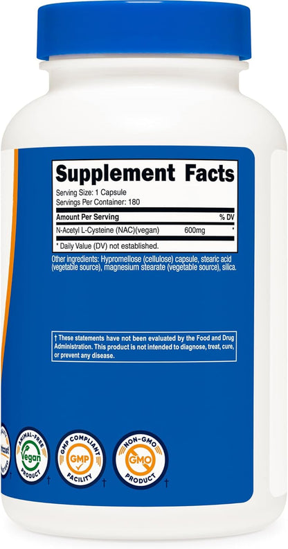 Premium NAC 600mg – 180 Vegan Capsules